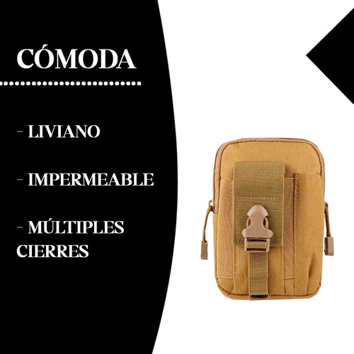 Bolso Canguro Táctico Cinturón Molle Celular Pouch Cintura Verde