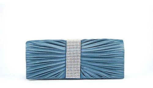 Clutch Cartera Sobre Saten Plisse Fiesta Barra Strass