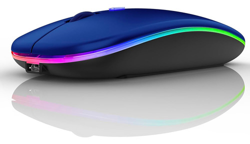 Mouse Inalámbrico Peibo Bluetooth Usb , C/ Luz Led , Azul
