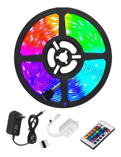 Tira Led Rgb 5050 Luces Led De Colores 5m Con Control Remoto