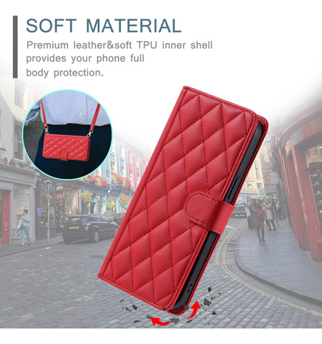 Funda Protectora De Piel Abatible Para Xiaomi 14t 5g/14t Pro 5g/poco M7 Pro 5g, Funda Protectora De Piel Con Correa De H