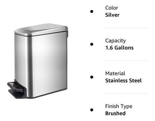 Jacy&co Cubo De Basura Pequeño Para Baño Con Tapa De Cierre