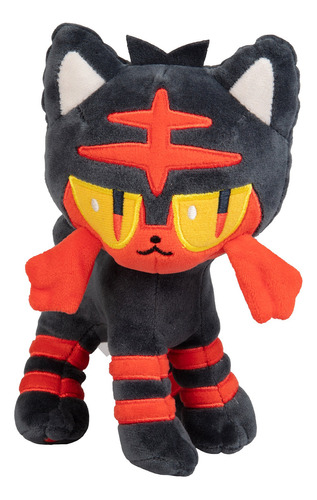 Pokémon Peluche Litten De 8 Pulgadas, Con Licencia Oficial. Color Negro