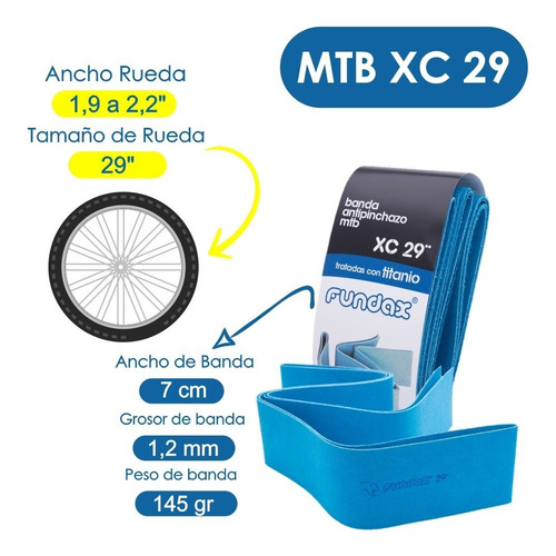 Pack 2 Bandas Antipinchazo Fundax Mtb 29 Dserraje Y Titanio