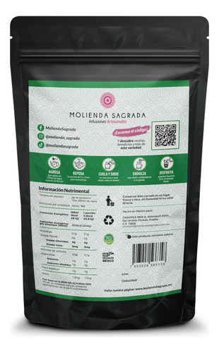 Té Verde Rosa Menta 200gr Molienda Sagrada