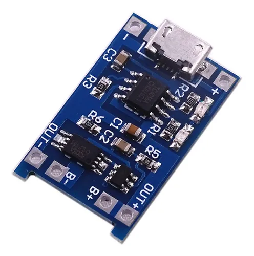 Modulo De Carga Micro Usb 5v 1a 18650 Tp4056 Bateria Litio