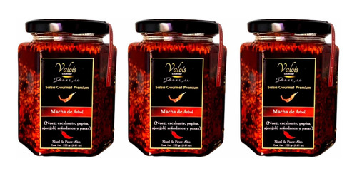3 Salsas Machas De Chile Árbol Con Semillas & Frutos Secos
