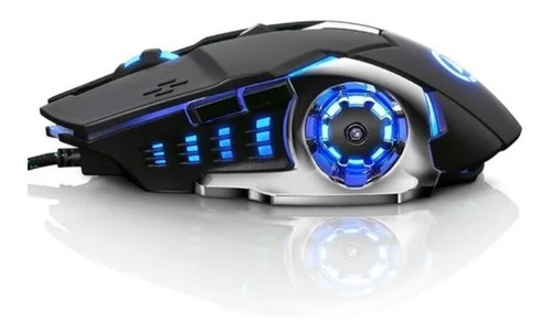 Mouse De Juego Gamer Luz Led Rgb Alta Precisión 4000dpi Pc Color Negro