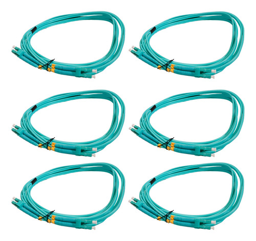 6x Cordão Óptico Lc Lc Multimodo 5mt Duplex 50/125 Om3 10gb