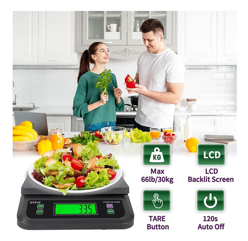 66 Lb 30 Kg Escala De Cocina Digital Grande, Con Escamas De
