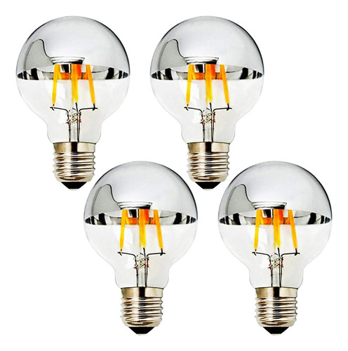 Bombillas De Luz De Medio Cromo De 4w G25 (g80), E26 Blanco 