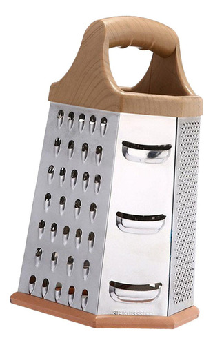 Rallador De Caja De Acero Inoxidable Versátil Con Mango