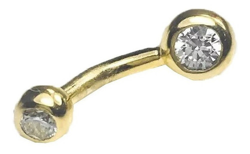 Piercing Oro Amarillo 18k Ombligo Bolitas C/p Grande 1,5 Grs