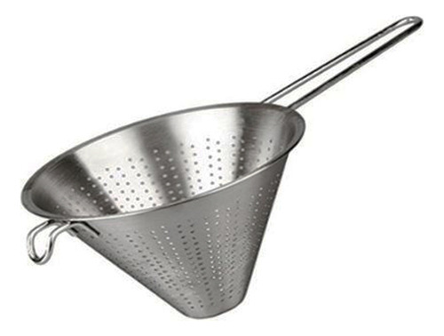 Colador Chino De Acero Inoxidable Gastronomico Cocina 25 Cm Color Plateado