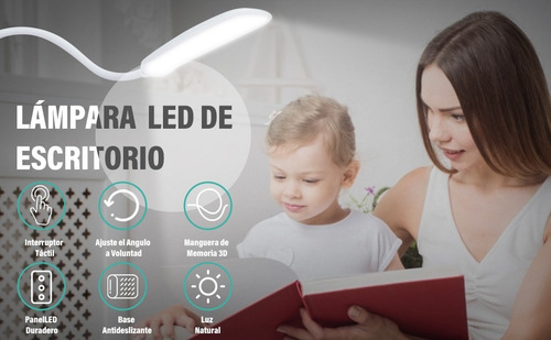 Imagen 5 de 8 de Lámpara De Escritorio Led Con Protección Ocular Ajustable