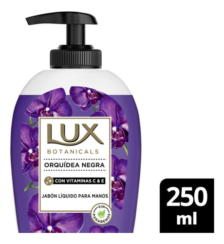 Lux Jabón Líquido Orquídea Negra Con Dosificador 250 Ml