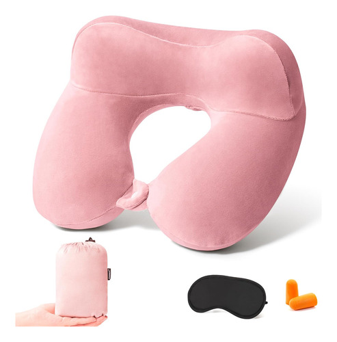 Almohada Inflable De Viaje Suave Con Bolsa Portátil