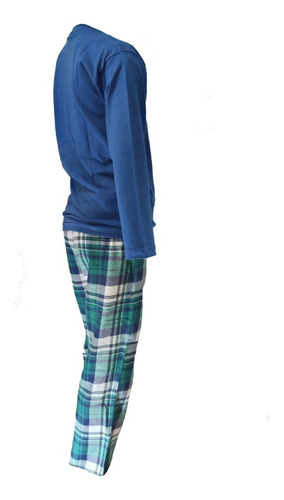 Imagen 4 de 7 de Pijama De Niño Invierno Moda Pantalón Escoces