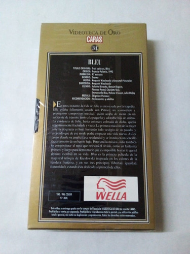 Imagen 2 de 2 de Bleu - Kieslowski - Caras 1993 - Vhs