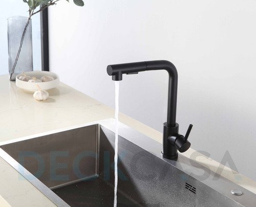 Torneira Extensível Preto Misturador Monocomando Dc-6028p Acabamento Fosco