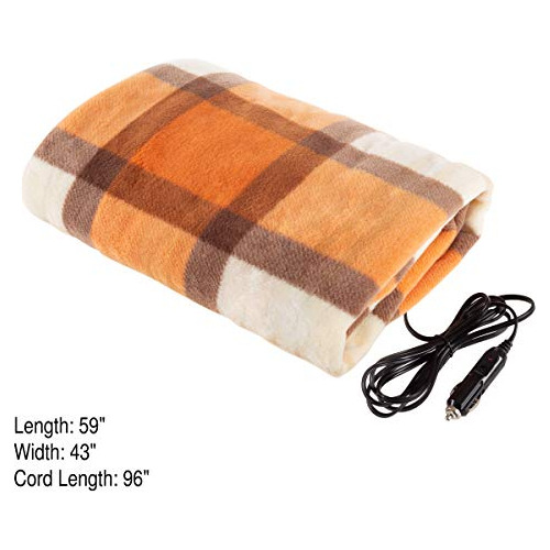 Heated Car Blanket 12-volt Electric Blanket For Car, T...