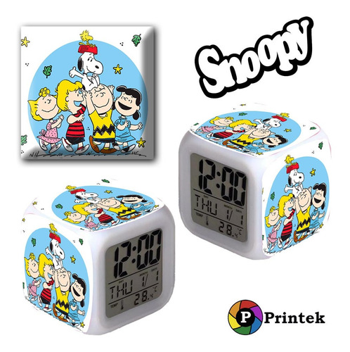 Reloj Despertador Iluminado Snoopy Y Charlie Brown