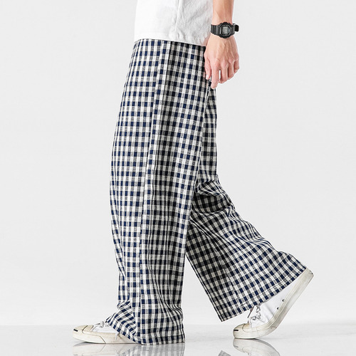 Bolso A Cuadros De Algodón Y Lino De Estilo Chino De Talla G