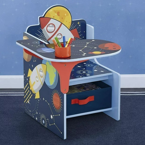 Escritorio Pupitre De Madera Infantil Planetas Espacio