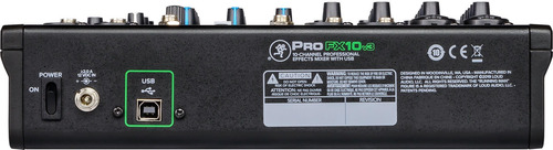 Imagen 4 de 5 de Mixer Mackie Profx10v3, 10 Canales, Interfaz Usb, Fx