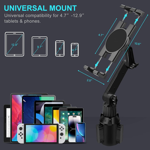 Soporte Para Tablet Smartphone Posa Vasos Automovil