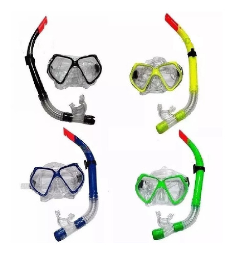 Snorkel Set Careta Swimmer Buceo Silicona Doble