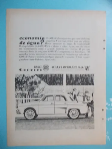 Propaganda Vintage. Gordini Renault Willys Overla.. Kit De 3
