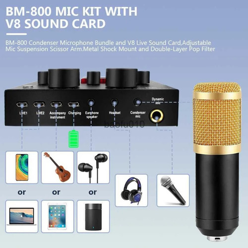 Microfono Condensador Profesional Usb Estudio Podcast Pop