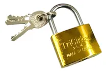 Comprar Candado De Hierro Dorado Cofres Valijas Locker 3 Llaves 38mm