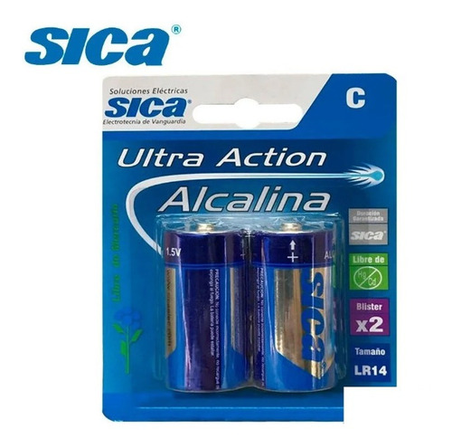 Pila Alcalina C Mediana Blister X 2 Unidades Sica