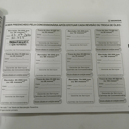 Manual Do Proprietário Honda Hrv 2017 Mt/cvt Rev 30k (Usado)