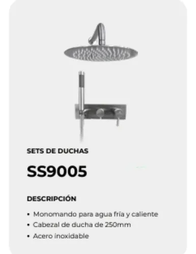 Grupo Ducha Acero Inoxidable