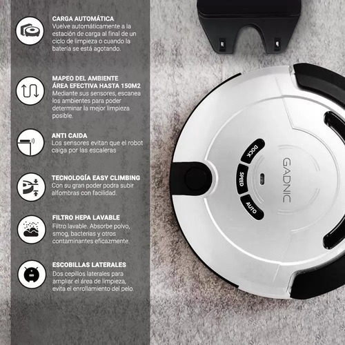 Aspiradora Robot Clean Mate X550 Gadnic Aspira Trapea Pule | Envío gratis