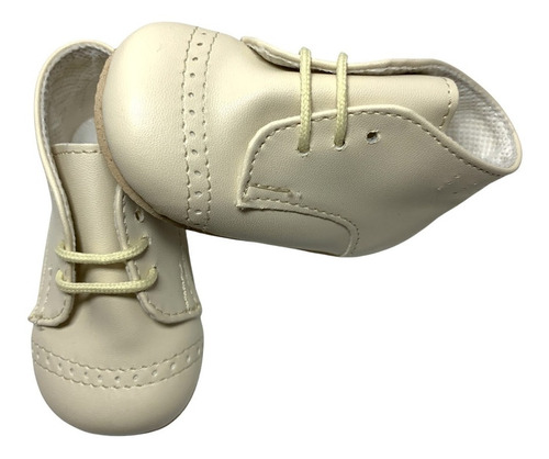 Zapato Blanco Beige Bebé Niño Zapatitos Agujeta Bautizo Bebe