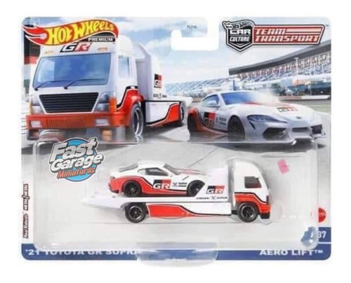 Toyota Gr Supra Aero Lift - Team Transport Hot Wheels 1/64