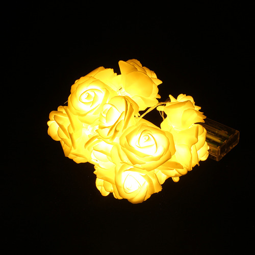 Cadena De Rosas A Batería Walkway 20 Led Rose