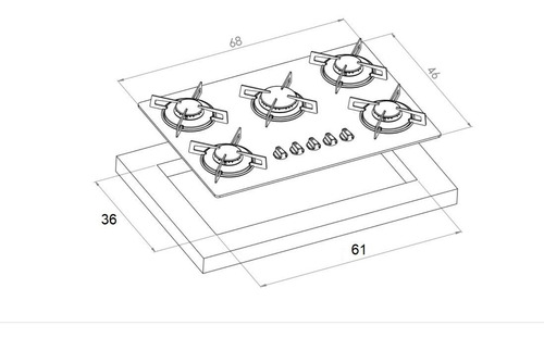 Fogão Cooktop Mega Chama D&d *escolha A Cor Antes De Comprar