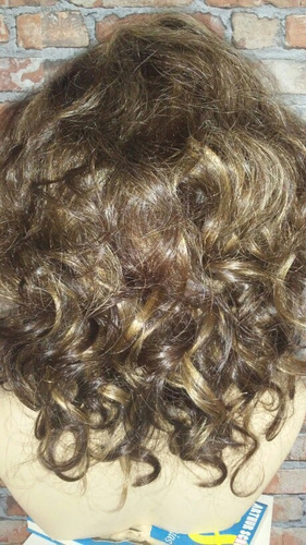 Peruca Cabelo Humano Cacheada Com Risca