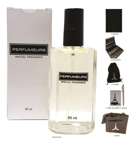 Kit Com 100 Perfumes Para Revenda Da Perfumeurs + Brindes