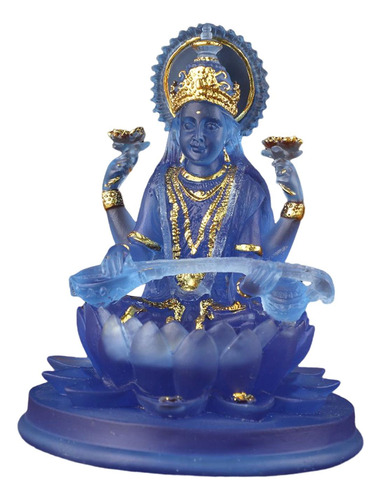 Saraswati Hindú Sentado En Figuritas De Loto Para Azul