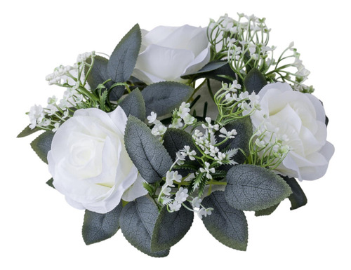 Anillos De Velas De Rosa Artificial Anillo De Flores De Vela