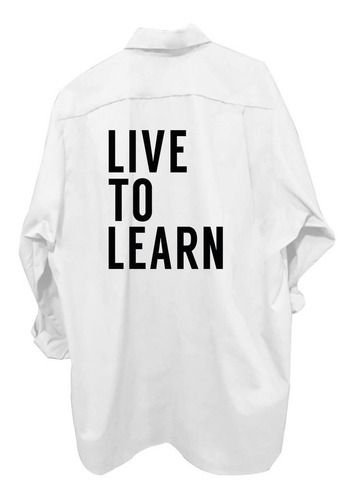 Camisa Estampada Oversize Live To Learn - Babe