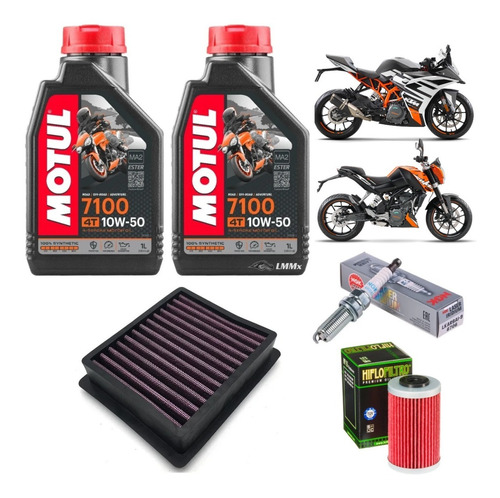 Kit Afinación Ktm Duke 200 Rc200 Rc390 Motul Sintético