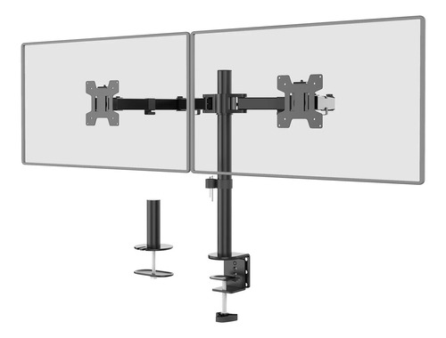 Soporte Para 2 Monitores Doble Dual Escritorio Wali M002 Negro