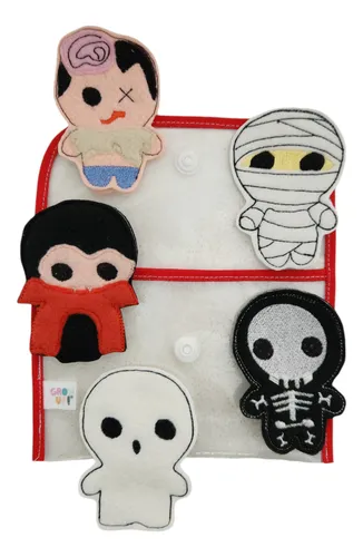 Titeres De Dedo X 5 Halloween Momia Zombie Etc + Packaging
